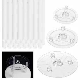 Wexpw 718879307815 36 Pieces Plastic Tier Cake Dowels With 3 Separator Plates