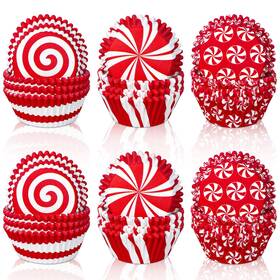 Whaline W11323 600pcs Christmas Candy Cupcake Liners Peppermint 5 X 3cm/2 1.2 Inch