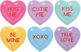 W11637 Whaline 36pcs Heart Paper Plates Valentines Day Disposable