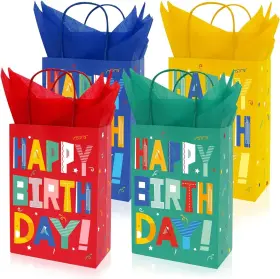 W12112 Whaline 24pcs Happy Birthday 1 Count Pack Of 64 Red Green Yellow Blue