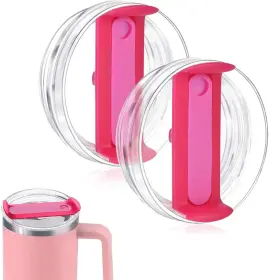 Wholelives 731723809792 2 Pack 40 Oz Tumbler Lid Replacement Without Leak Stopper Clear-rose