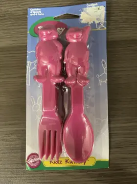 Wilton 070896183453 Barney Kidz Kutlery Plastic Forks And Spoons 4 New