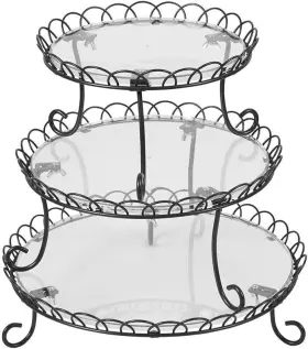 307-0837 Wilton 3-tier Customizable Iron Treat Stand 13 Inch Black
