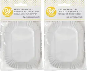 W415450 Wilton Petite Loaf Cups-white 50/pkg 1.25 Inch X3.25 White