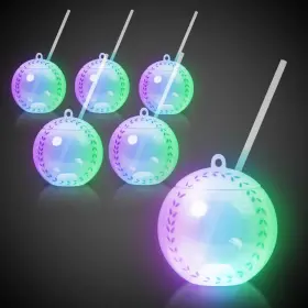 Windy City Novelties 716148116908 6 Pack Baseball Cup With Lid And Straw - Kids Party Favors