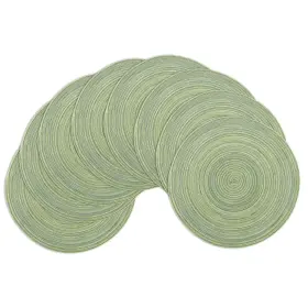 Rdpmpeagreen8 Winknowl Round Braided Placemats Set Of 8 Washable Woven Heat 8pcs Pea Green