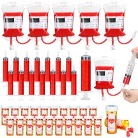 Labels-0236 Winnerwhy 60 Pcs Nursing Graduation Party Supplies 5 Iv Blood Bags For Drinks