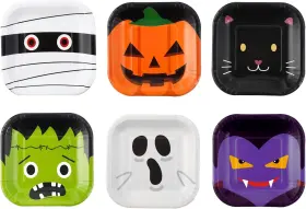 Ppm48s Winoo Design Small Halloween Dessert Plates - 48 Pk 7 Inches Multicolor