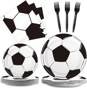 Wiooffen 313099556526 Serves 24 Soccer Birthday Party Plates Napkins Supplies Ta