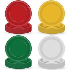 Wiooffen Ym0746 100pcs Christmas Paper Plates 9 Inch Red Green Disposable Party Tableware