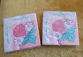Wisconsin Tissue Company 011179139729 Vintage Paper Beverage Napkins Lot 2 Packs Floral Pink Co 90s