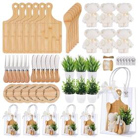 Wishfond Wf-007 56 Pcs Baby Shower Prizes For Game Winners 6 Sets Cheese Board Fork Butter Sp