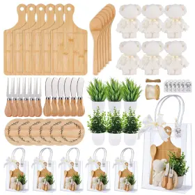 Wf-007 Wishfond 56 Pcs Baby Shower Prizes For Game Winners 6 Sets Cheese Board Fork Butter Sp