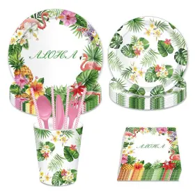 Wishlife 824007300983 Flamingo Party Suppliesaloha Suppliesserves 16includes Paper Plat