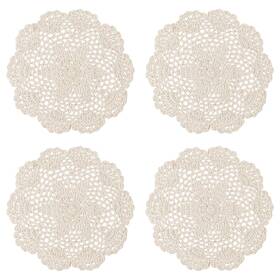 Wllhyf 551976 2 4 Pack Vintage Crochet Doilies 8 Inches Round Cotton 8in Beige