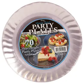 Wna 074506551052 70 Clear Plastic 7.5 Inch Round Party Plates Wedding Catering Disposable Tableware