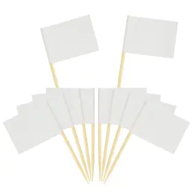 Wobe 602016167618 200 Pack Blank Toothpick Flags White Labeling Marking Cake Toppers Sho
