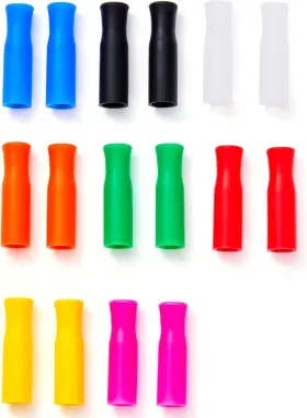 Wobye 696582451653 16 Pcs Silicone Straw Tips Reusable Metal Straws Covers Fit For