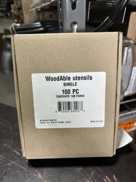 Woodable 850006689040 Eco-friendly 6.5 Inch Disposable Wooden Forks Compostable And Biodegradable