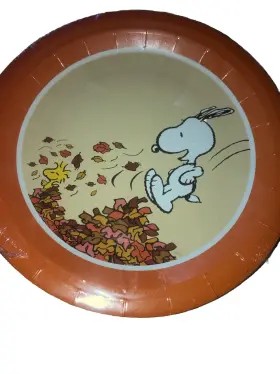 Woodstock 781664804302 Snoopy And Fall Leaves Harvest Thanksgiving Paper Plates 9in 8ct