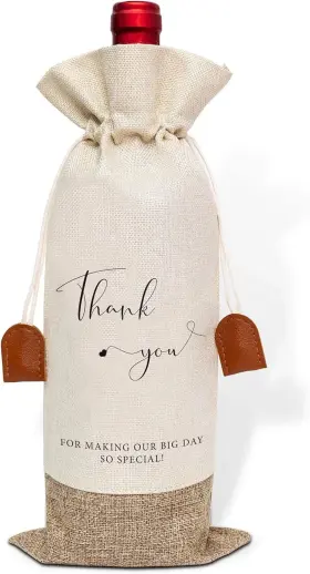 Jd01 Woukaup Thank You Wine Bag Champagne Bottle Gift Cotton Linen Red Jd01 Woukaup Thank You Wine Bag Champagne Bottle Gift Cotton Linen Red