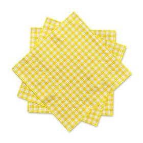 Wow-wow Party 665059639818 Supplies Disposable Paper Napkins 50 Count Pack Of 1 Yellow Plaid