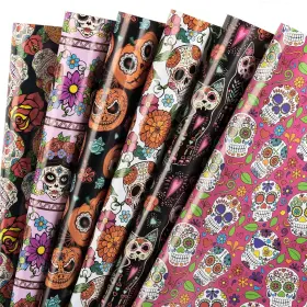 8bss-wlj6s Wrapaholic Wrapping Paper Sheet - Skull Design Perfect For Day Of The Dead