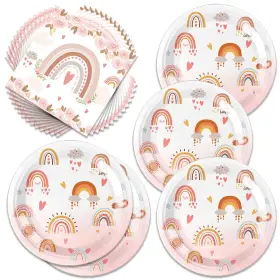 Wxbdhy 764126873985 40pcs Rainbow Party Supplies Happy Birthday Decorations For Girls And Boys Ra Inch
