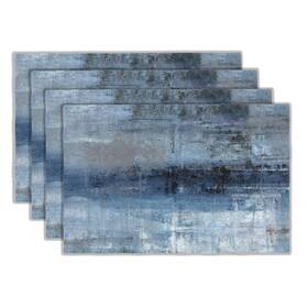 Xalogeer 4psplacemat-blue Modern Art Placemats Set Of 4 Blue And Grey 12 Inch 18 White