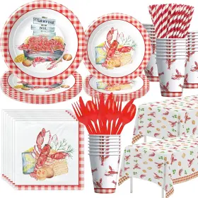 Xigejob 313093937925 Crawfish Boil Party Supplies - Lobster Decorations Tableware