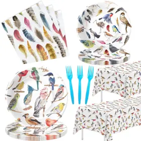Xgb0124 Xigejob Bird Plates And Napkins Party Supplies Decorations Plate Napkin Fork