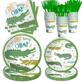 Xgb0396 Xigejob Alligator Party Decorations Tableware- Birthday Suppl