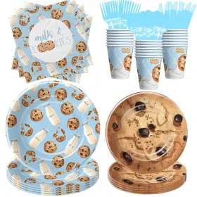 Xgb0433 Xigejob Milk And Cookies Birthday Party Supplies - Decorations