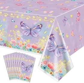 Jy-58 Xjlantte 8 Pcs Butterfly Party Tablecloths - Birthday Light Purple