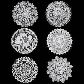 Xliuax 672341 1hd6t5sx 6 Pcs Lace Crochet Doilies Inch Round White 5.9 Inches