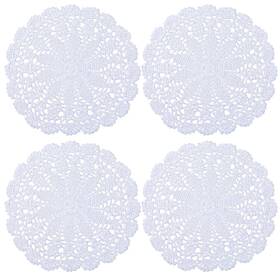 Xliuax 741555 Txmkevrx 4pcs Vintage Lace Crochet Doilies 9 Inch Round 9.44 Inches White