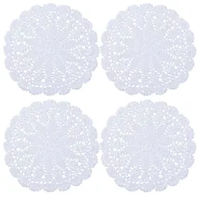 741555 Xliuax Txmkevrx 4pcs Vintage Lace Crochet Doilies 9 Inch Round 9.44 Inches White