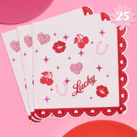 Xo Fetti 810148834487 Lucky In Love Napkins - 3-ply 25 Pcs Bachelorette Party Decorations Trendy