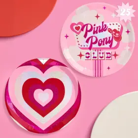 Xo Fetti 810148835057 Pink Pony Club Paper Plates 24 Pcs 9 Inch Bachelorette Decorations Dinner Pa