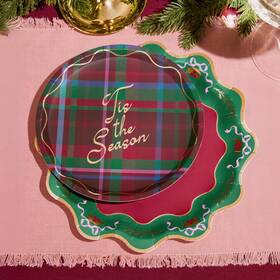 Xo Fetti 810148838362 Tis The Season Plate Set - 32 Plates Christmas Party Wavy