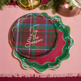 Xo Fetti 810148838362 Tis The Season Plate Set - 32 Plates Christmas Party Wavy