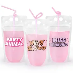 Xo Fetti 850033285253 Bachelorette Party Drink Pouches - 16 Count Cups Brid