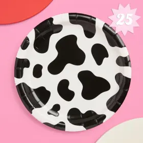 Xo Fetti 850038208783 Cow Print Paper Plates 25 Pk 9 Inch Bachelorette Party Decorations Last Rodeo Cowb