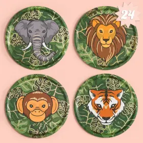 Xo Fetti 850046876424 Jungle Foil Paper Plates - 24 Pk 9 Inch Safari Theme Party Decorations Zoo Xo Fetti 850046876424 Jungle Foil Paper Plates - 24 Pk 9 Inch Safari Theme Party Decorations Zoo
