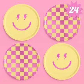 Xo Fetti 850052441241 Preppy Party Smiley Birthday Plates - 25 Pk 9