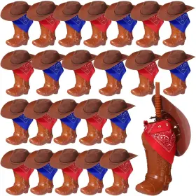 Ynx-xtinmee-3825 Xtinmee 72 Pcs Cowboy Party Favor Boot Cups With Mini Hats Paisley Ban
