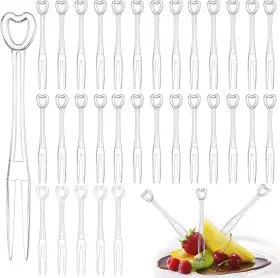 Yeajoin 769326661134 300pcs Disposable Plastic Fruit Forks Mini Cake Tasting Clear