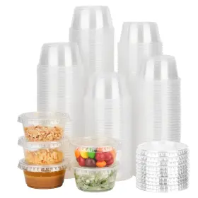 2-pp-500 Yeehaw 2 Oz 500 Pack Jello Cups With Lids Disposable Souffle Clear