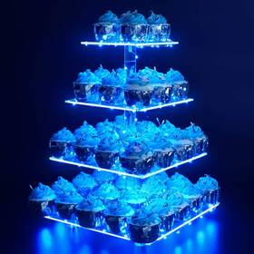 Yestbuy 4ts-b01 4 Tier Acrylic Cupcake Stand Afternoon Tea Cake Blue