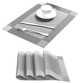 Yiaizhuo T0027-4sr Table Placemats Dining Place Mats Set Of 4 Silver